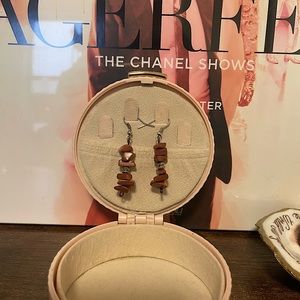 Handmade goldstone earrings!